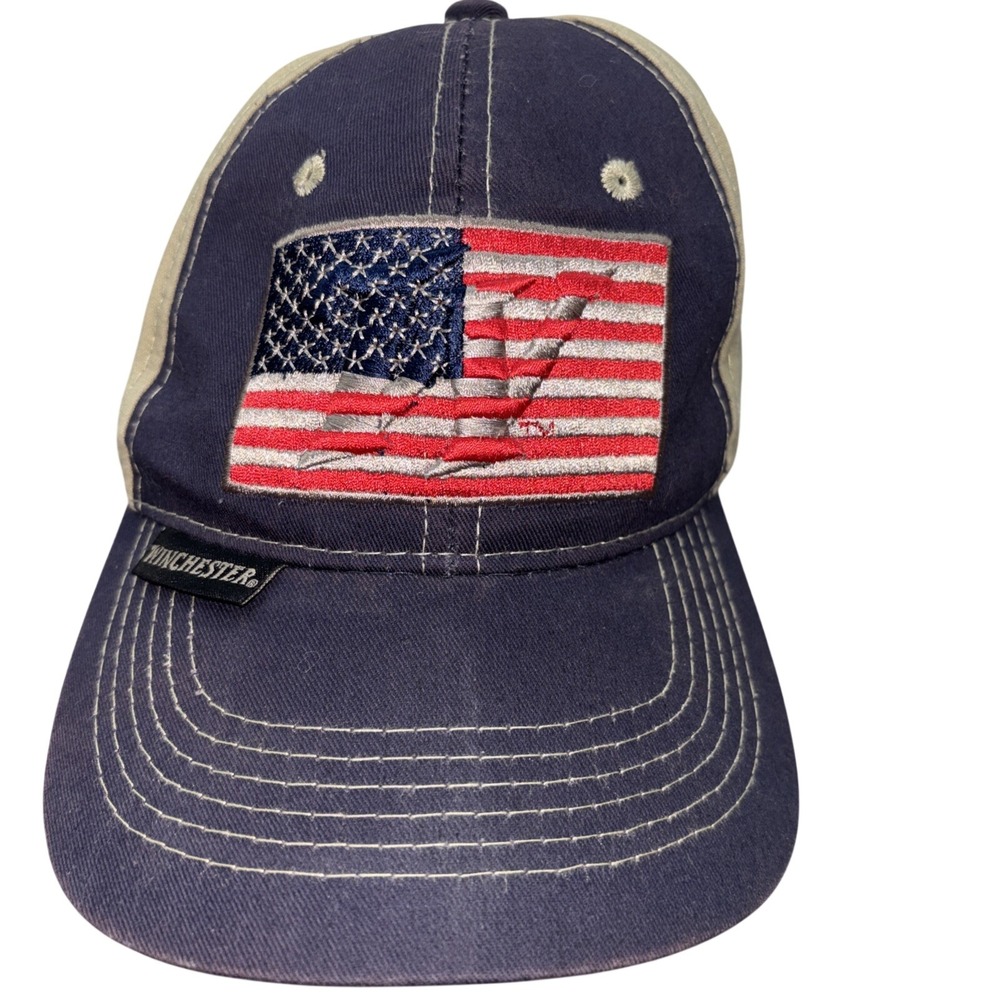Winchester American Flag Cap- Navy/Khaki Adjustable Ball cap